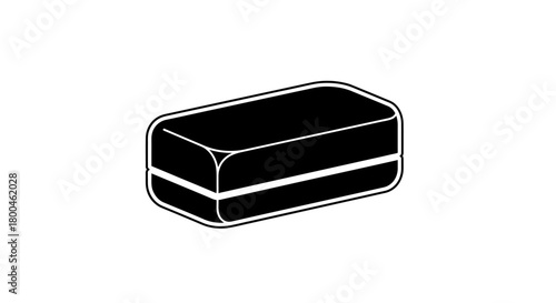 Sleek Black and White Eraser Illustration for Graphics