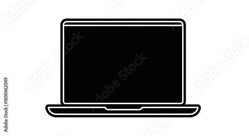 A sleek and modern laptop computer icon, perfect for representing technology and digital concepts in a clean, minimalist style