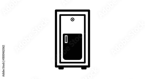 Sleek Black and White Refrigerator Icon for Modern Kitchen Designs