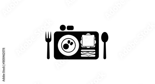 A camera focused on a meal, representing food photography or the act of documenting culinary experiences