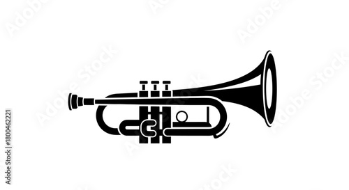 Elegant Silhouette of a Trumpet for Music Lovers and Musicians