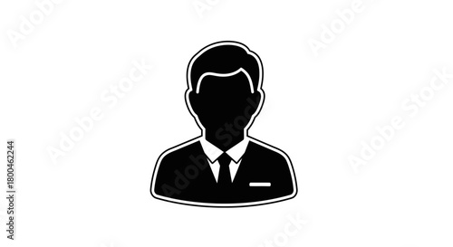 Simple and professional male user avatar icon representing a business person, client, or online profile, ideal for web design, apps, and digital platforms
