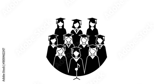 Graduation Day Celebration Academic Achievements of Graduates in Caps and Gowns