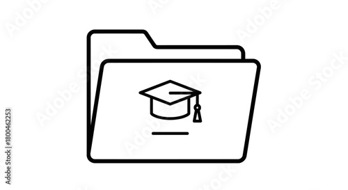 Educational Folder Icon Representing Knowledge and Learning Resources
