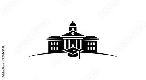 University Graduation A Vector Illustration of Academic Success and Institutional Pride