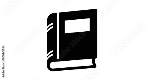 A simple yet profound black icon representing a classic bound book, symbolizing the endless pursuit of knowledge, education, and the joy of reading