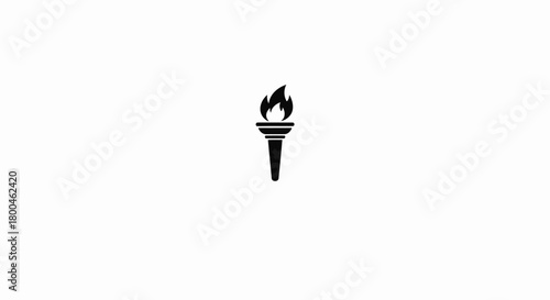 Flame of Hope Vector Icon of a Lit Torch Representing Guidance and Inspiration
