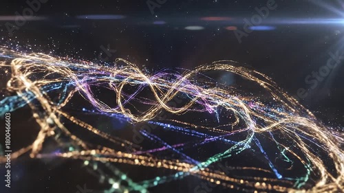 Wallpaper Mural Abstract Glowing Particles and Colorful Light Streaks Animation. Torontodigital.ca