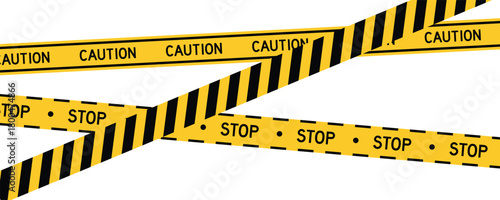Caution tapes vector set black striped