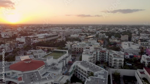 golden hour fly through from playa del carmen from ocean to mainland