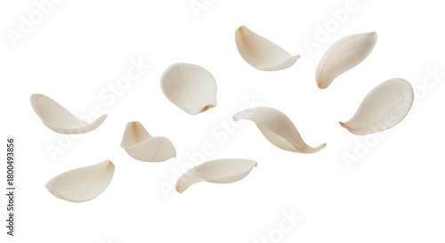 Floating Garlic Cloves A Culinary Ingredient in Motion