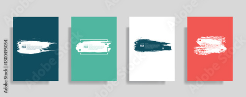 Modern quote templates for social media stories & marketing, colorful background banners with brush stroke text boxes, creative graphic design elements