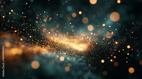 Fototapeta Naklejka Na Ścianę i Meble -  Delicate digital particles float in a soft ethereal space with gentle motion creating a sense of depth serenity and futuristic abstract visualization in a dreamy cosmic digital environment
