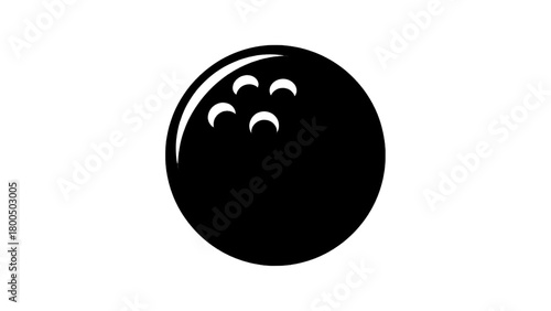 Vector illustration of black and white illustration of a bowling ball isolated on transparent background 