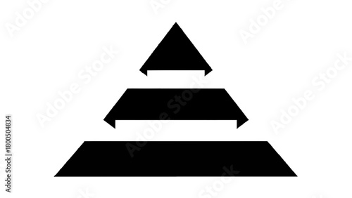 Vector illustration of black pyramid infographic isolated on transparent background 