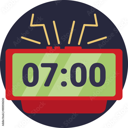 Morning Alert – A ringing clock representing the start of the day.

