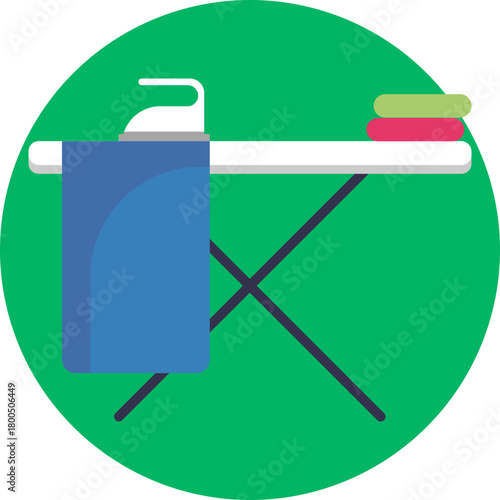 A folding board used to press and smooth clothes with an iron.