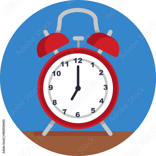 Alarm Clock – A traditional clock with bells symbolizing a morning wake-up alarm.