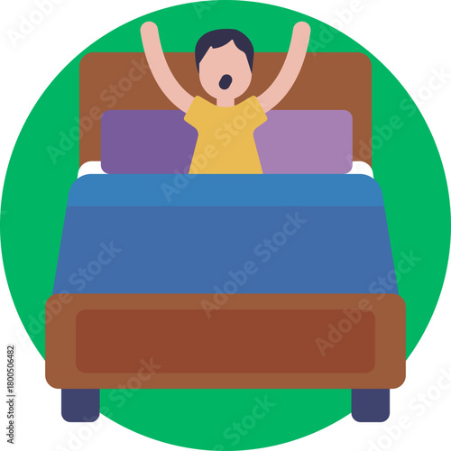 A person sitting up in bed, signaling the start of the day.