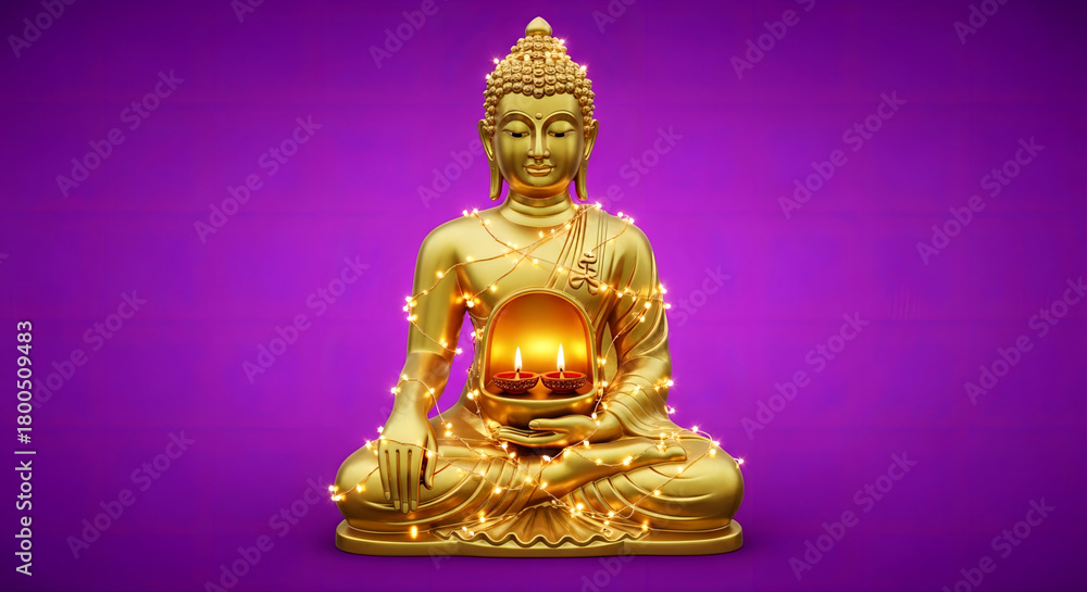 Fototapeta premium golden buddha statue in thailand