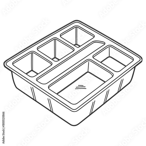 Disposable food tray with multiple compartments for meal serving  