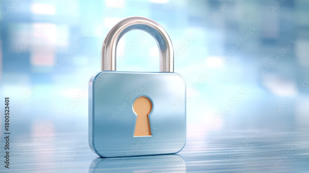 Fototapeta premium Digital padlock representing internet data security concept, copy space