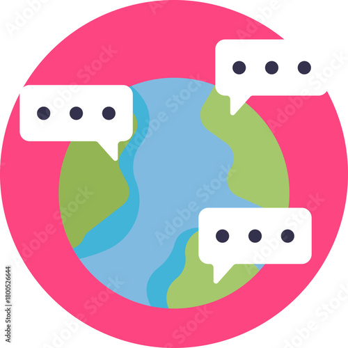 Icon symbolizing international communication and multilingual learning.