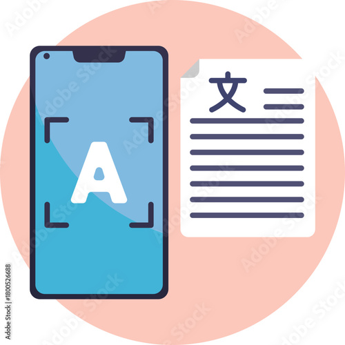 Search for vocabulary – Symbolizes finding definitions, translations, or examples.