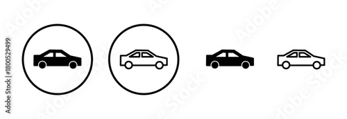 Car icon logo design. car sign and symbol. small sedan