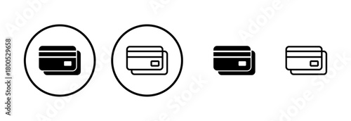 Credit card icon logo design. Credit card payment sign and symbol