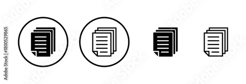 Document icon logo design. Paper sign and symbol. File Icon