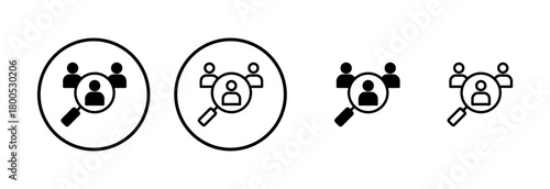 Hiring icon logo design. Search job vacancy sign and symbol. Human resources concept. Recruitment