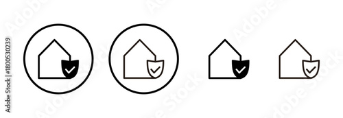 home insurance icon logo design. home protection sign and symbol