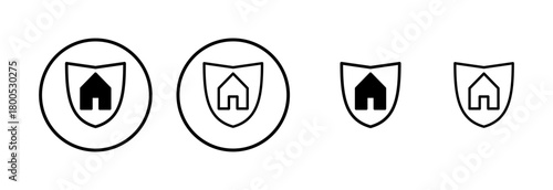 house insurance icon logo design. house protection sign and symbol