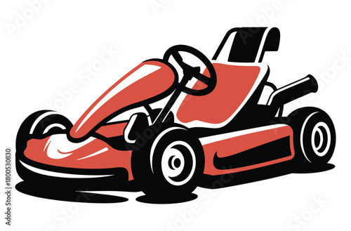 Red Go-Kart Racing, Featuring Speed, Motion Lines, and High-Energy Motorsport Style for Racing Graphics and Automotive Design