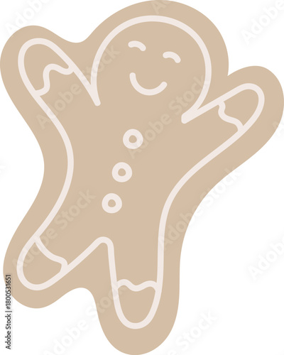 Smiling Gingerbread Cookie Outline