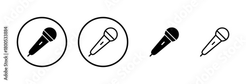Microphone icon logo design. karaoke sign and symbol