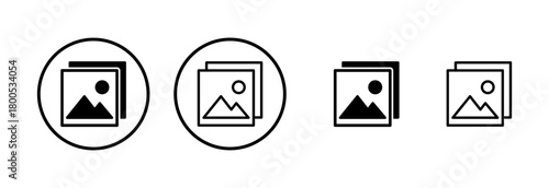 Picture icon logo design. photo gallery sign and symbol. image icon