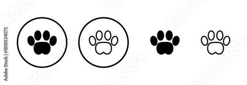Paw icon logo design. paw print sign and symbol. dog or cat paw