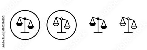 Scales icon logo design. Law scale icon. Justice sign and symbol