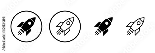 Rocket icon logo design. Startup sign and symbol. rocket launcher icon