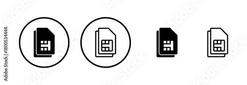 Sim card icon logo design. dual sim card sign and symbol