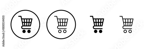 Shopping icon logo design. Shopping cart sign and symbol. Trolley icon