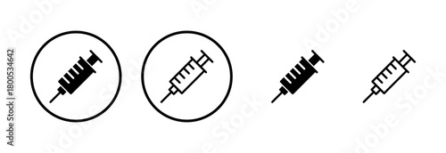 Syringe icon logo design. injection sign and symbol.vaccine icon