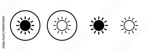 Sun icon logo design. Brightness sign and symbol