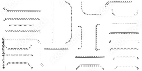Abstract dashed border divider set vector illustration
