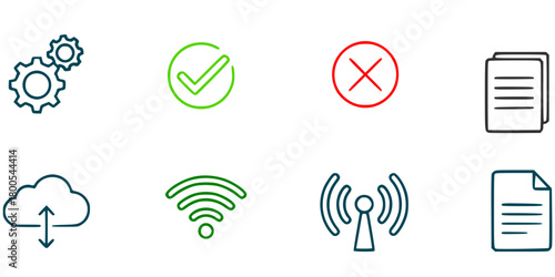 NFC editable stroke outline icons vector illustration.
