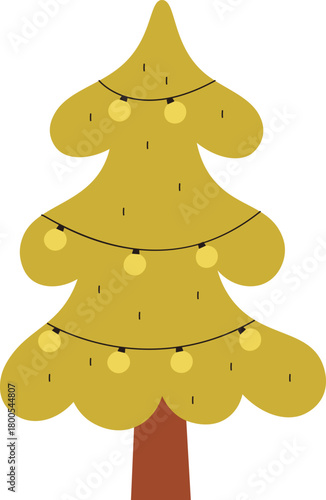 Decorated Christmas Tree with Lights