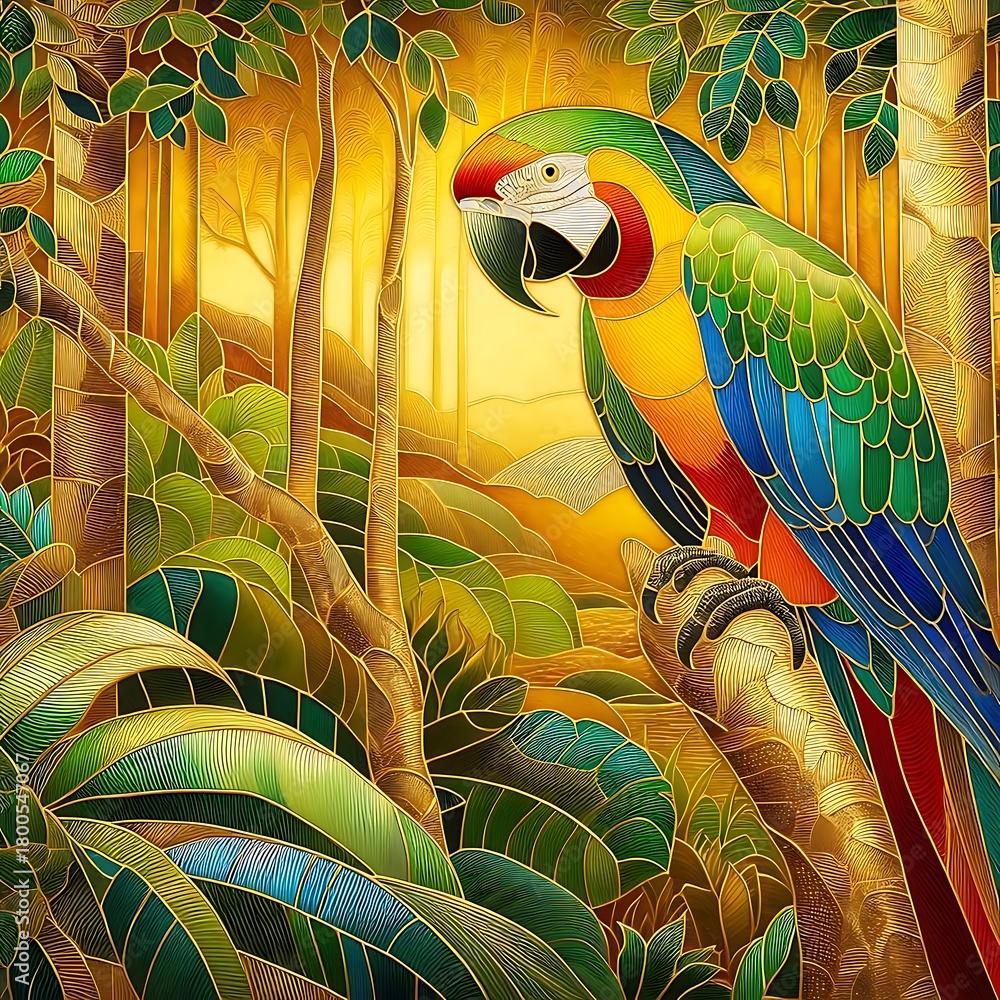 Obraz premium colorful parrot on a branch