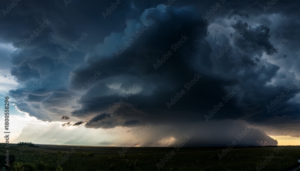 Fototapeta premium The Sky Is Dark And Cloudy With A Storm Brewing In The Distance
